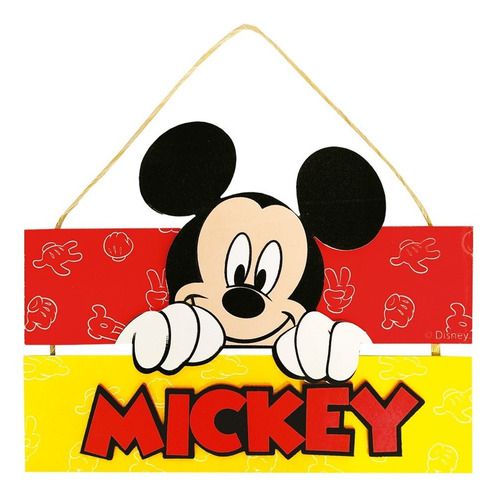 Placa Decorativa de MDF 2 Placas Mickey Mouse - Grintoy
