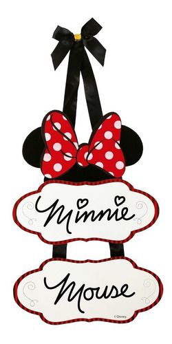 Enfeite Decorativo Placa de MDF 2 Partes Minnie Mouse - Grintoy