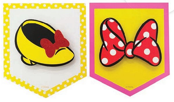 Flamula Decorativa de MDF Relevo Minnie Mouse com 2 Un - Grintoy