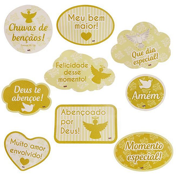 Kit Placas Decorativas Festa Benção - Festcolor
