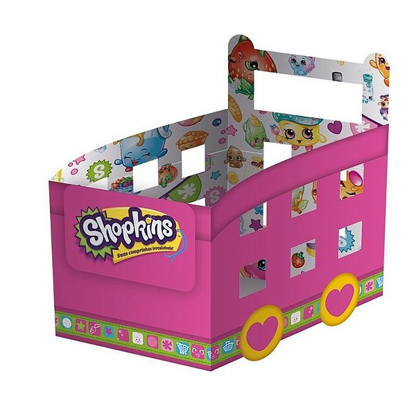 Cachepot Carrinho Rosa Shopkings com 8 un - Festcolor Promo