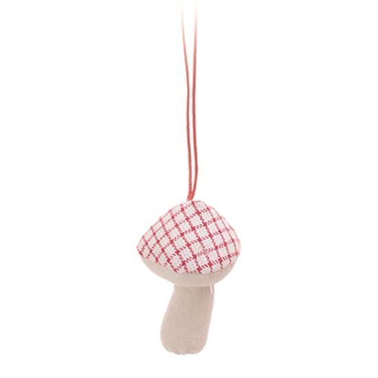 Cogumelo Decorativo Xadrez Vermelho e Branco Patchwork Color com 1 un - Cromus 1012171