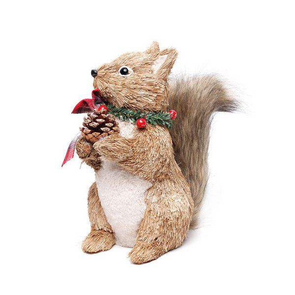 Esquilo Crespinho em Pé de Palha com Laço Xadrez no Pescoço - Dallas Cromus 1209762