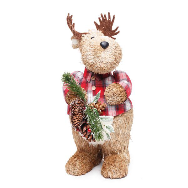 Rena Em Pé De Palha com Camisa Xadrez Vermelho e Branco - Linha Dallas Cromus 1209777