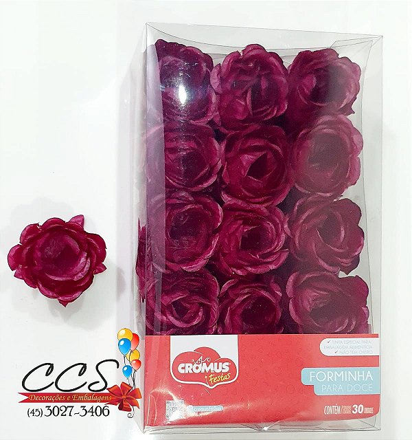 Forminha Para Doces Flora - Marsala com 30 Unidades - Cromus 28610702