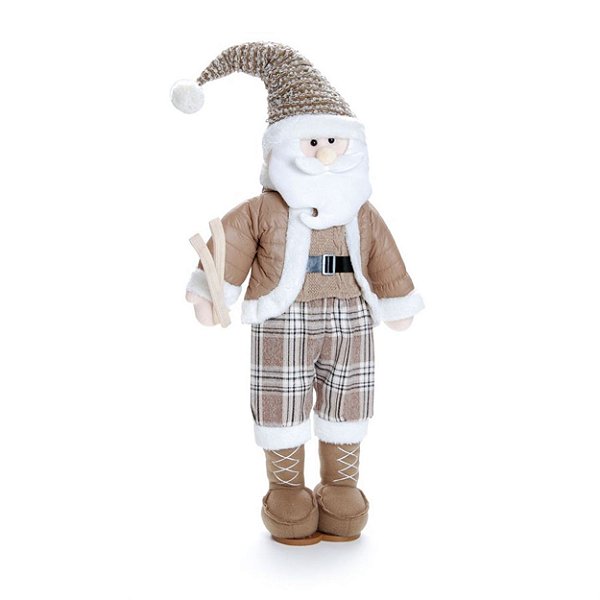 Papai Noel em Pé com Esqui Marfim 70cm - Cromus 1510552