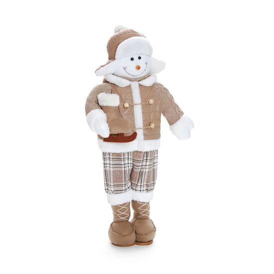 Boneco de Neve em Pé com Bota de Esqui Marfim 70cm - Cromus 1510553