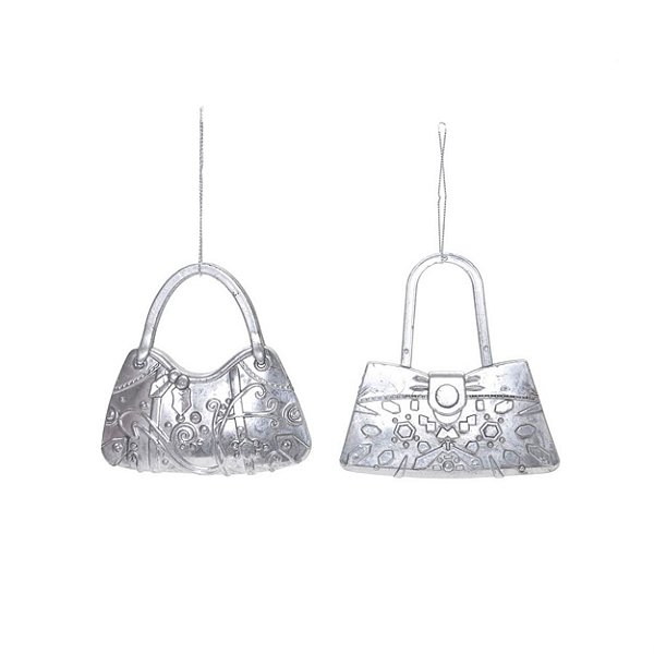 Enfeite Para Pendurar Bolsa Prata com 2 unidades - Cromus 1551804