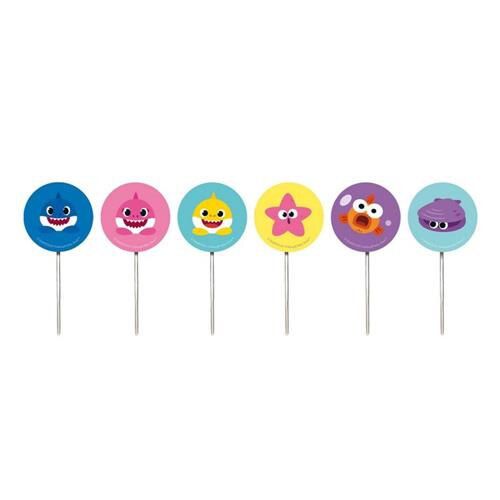 Pick Decorativo Para Docinhos Baby Shark com 12 Unidades - Cromus 28810088