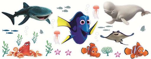 Kit Enfeite Painel Impresso Festa Procurando Dory Nemo com 40 itens - Piffer