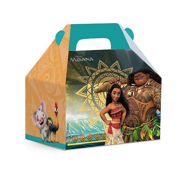 Caixa Maleta Kids Lembrancinha Decoração Moana 12x8x12 com 10 Un Cromus 13001843