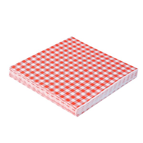 Guardanapo de Papel 32x32 Xadrez Vermelho com 20Un - Silver Plastic