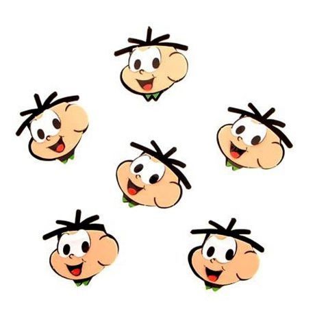 Aplique Mini Carinhas Decorativas Cebolinha com 6 Un REF5094 - Turma da Mônica - Piffer