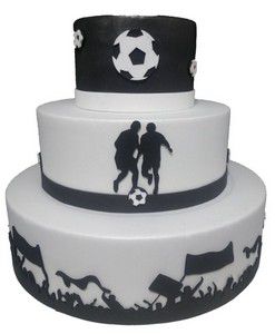 Bolo Decorativo de E.V.A Três Andares Festa Futebol - Ref 19305VF Cia do EVA