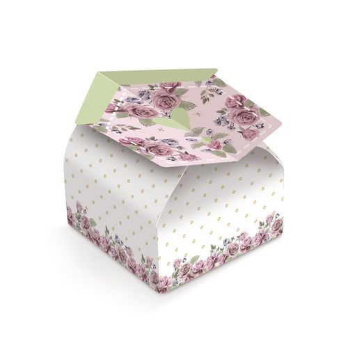 Caixa Bem Casado Casinha Festa Jardim Secreto 5,5x5,5x4 com 24UN Cromus 23010797