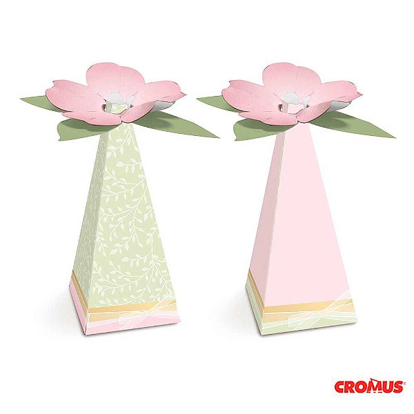 Caixa Cone Flor Compose Festa Jardim Secreto 5x5x10cm com 08 Un - Cromus 23010791