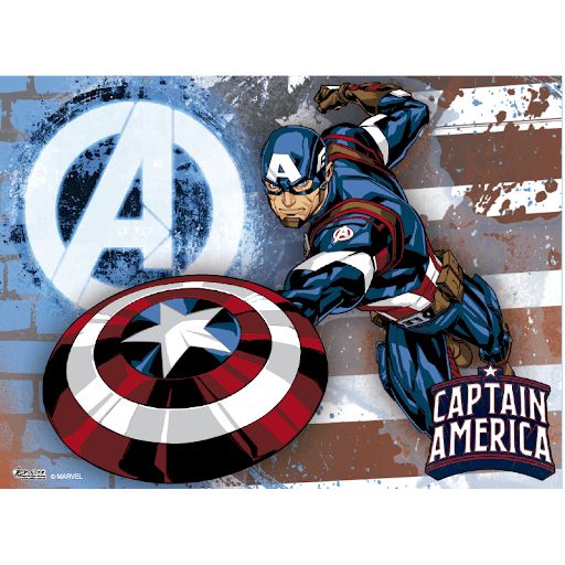 Painel Decorativo de T.N.T Festa Capitão América 1,40x1,03mts com 01 un - Ref 331094 Piffer