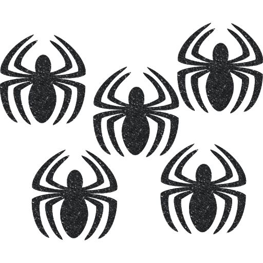 Aplique Decorativo de E.V.A Glitter Aranha 9x10cm com 5Un - Ref 205004 - Piffer