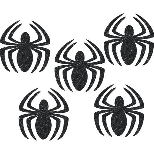 Aplique Decorativo de E.V.A Glitter Aranha 5,5x6cm com 5Un - Ref 102004 - Piffer