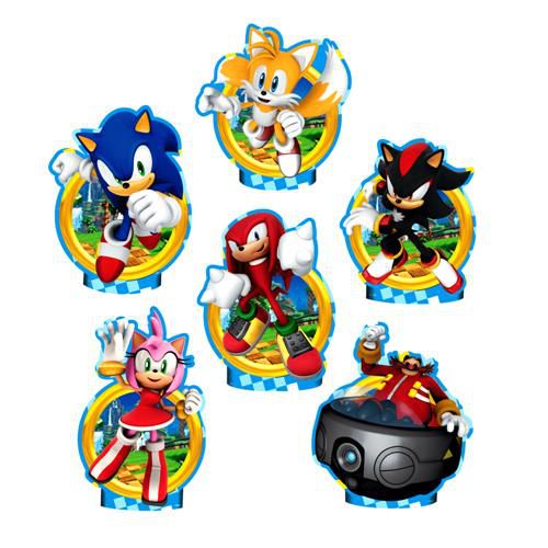 Apliques de Personagens Sonic Emborrachados-pct C/6 Unid