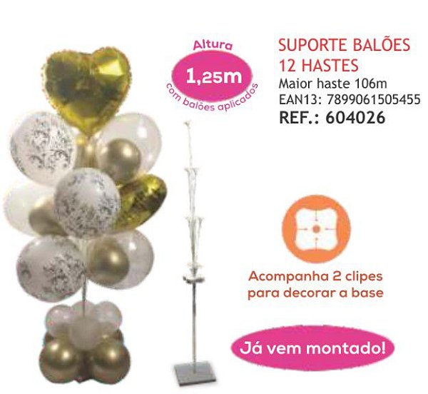 SUPORTE PARA BALÃO MDF COM 12 HASTES - SUPORTE PARA BALÃO MDF COM 12 HASTES  - RICA FESTAS