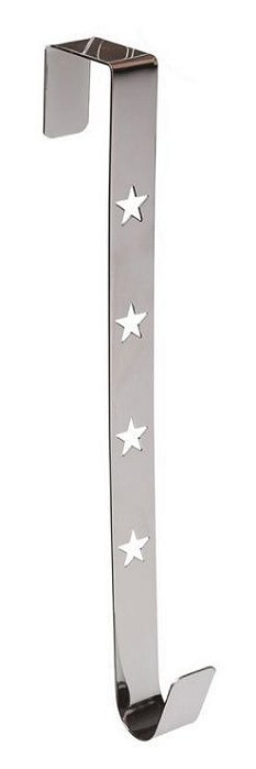Gancho Para Porta Suporte Para Guirlanda Prata 30cm com Estrela Vazada - Ref 1716353 Cromus Natal