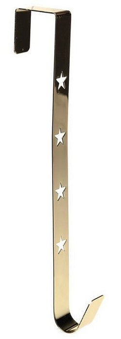 Gancho Para Porta Suporte Para Guirlanda liso Estrela vazada Dourado 30cm - Ref 1716354 Cromus Natal