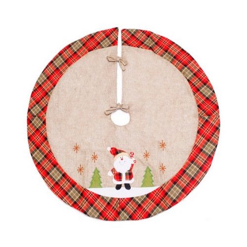 Saia Para Árvore de Natal 70cm Noel Com Juta e Borda Xadrez - Ref 1201168 Cromus Natal