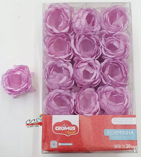 Forminha Para Doces Flora - Lilas Orquidea com 30 Unidades - Ref 28610709 Cromus