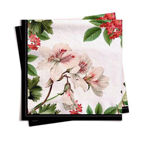 Guardanapo de Papel Decorado Branca 32x5x32,5cm com 20 Un - Ref 19000110 Cromus
