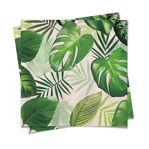 Guardanapo de Papel Decorado Folhagens 32x5x32,5cm com 20 Un - Ref 19000103 Cromus