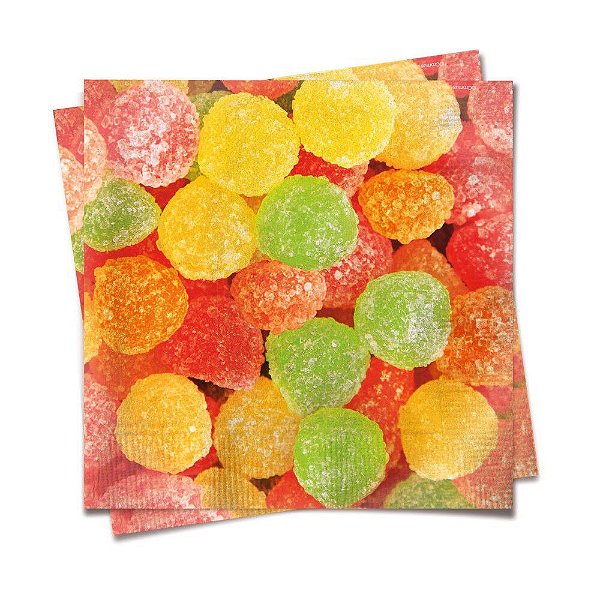 Guardanapo de Papel Decorado Balas 32x5x32,5cm com 20 Un - Ref 19000077 Cromus