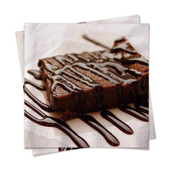 Guardanapo de Papel Decorado Bolo de Chocolate 32x5x32,5cm com 20 Un - Ref 19000078 Cromus