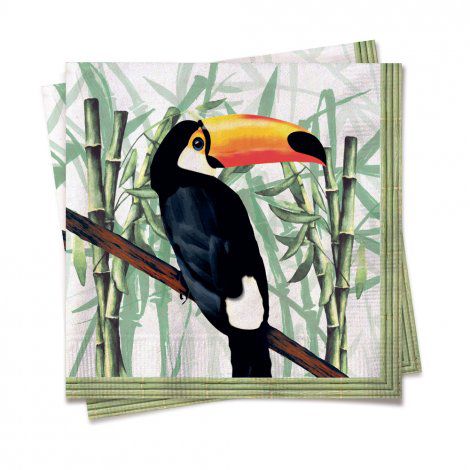 Guardanapo de Papel Decorado Tucano 32x5x32,5cm com 20 Un - Ref 19000087 Cromus