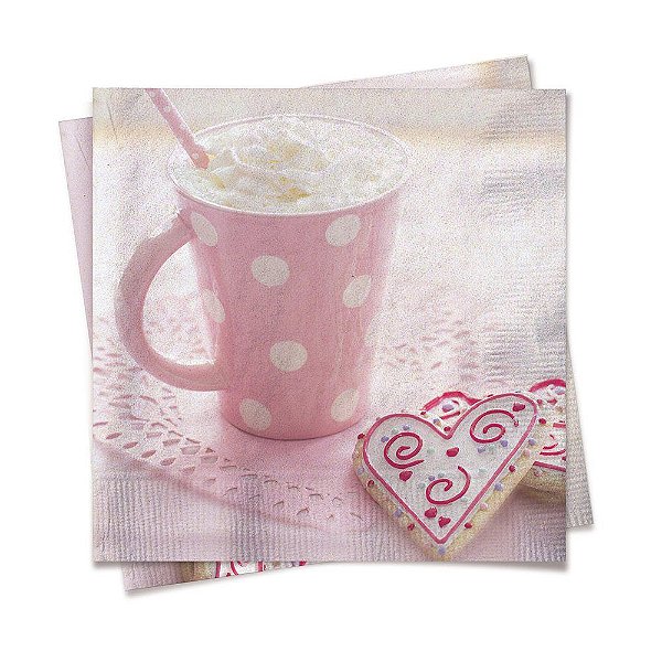 Guardanapo de Papel Decorado Chantilly 32x5x32,5cm com 20 Un - Ref 19000082 Cromus