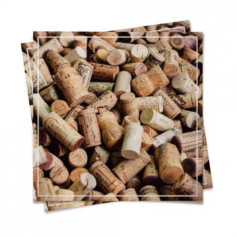 Guardanapo de Papel Decorado Rolhas 32x5x32,5cm com 20 Un - Ref 19000090 Cromus