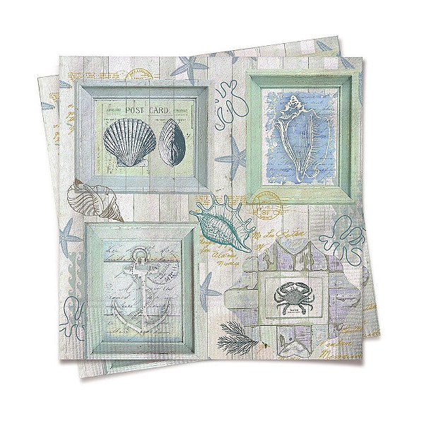 Guardanapo de Papel Decorado Maresia 32x5x32,5cm com 20 Un - Ref 19000102 Cromus