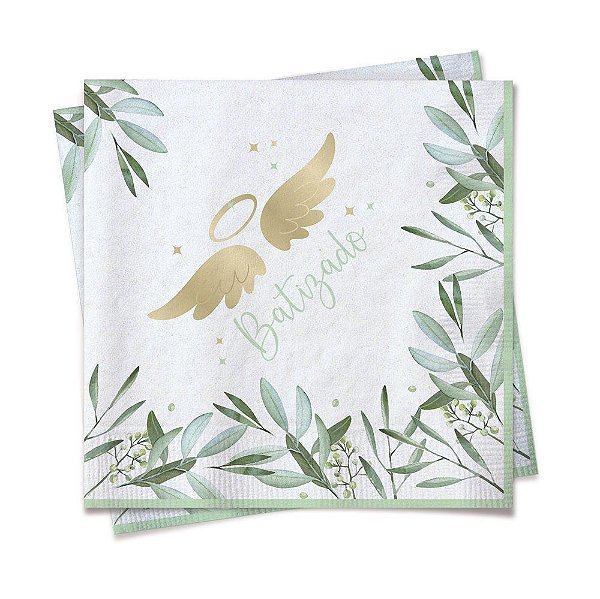 Guardanapo de Papel Decorado Festa Batizado 24,5x24,5cm com 20 Un - Cromus 29003060