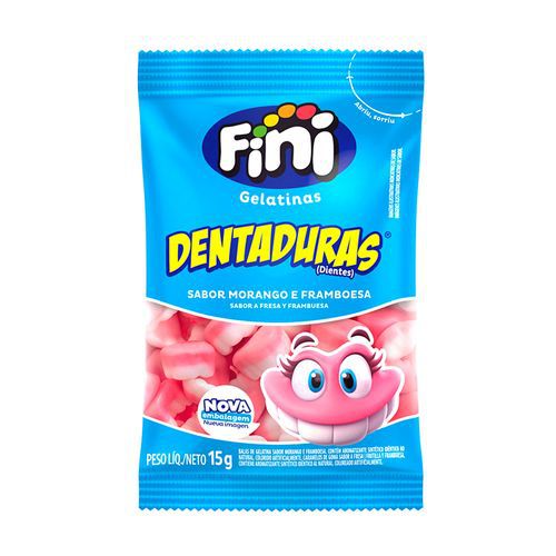 Bala de Gelatina Mini Dentaduras - Display com 12 Un de 15Gr cada - Fini