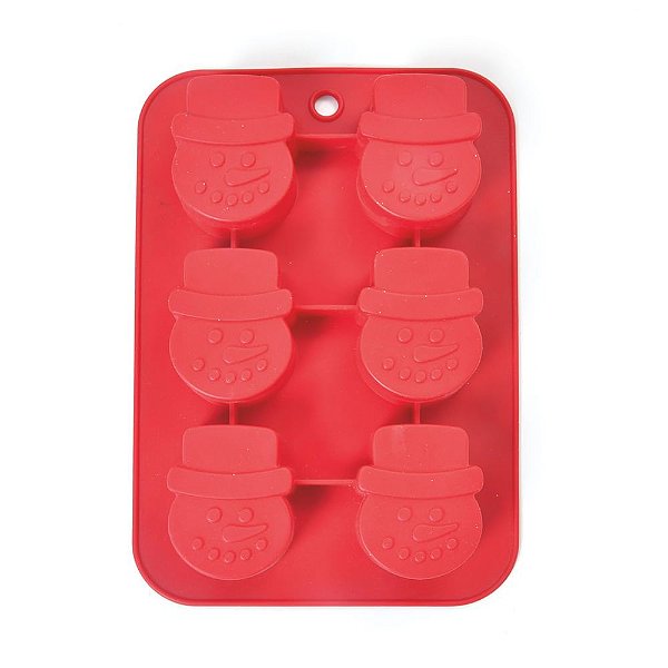 Forma de Silicone para Confeitaria de Bonecos de Neve - Coleção Kitchenware Natal - Ref 1616433 - Cromus