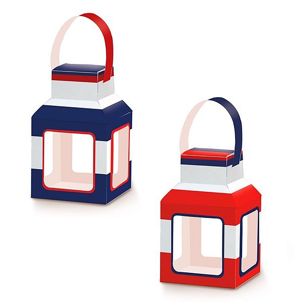 Lamparina Decorativa Festa Marinheiro 10x10x16cm com 08Un - Festa Navy - Ref 23010102 Cromus