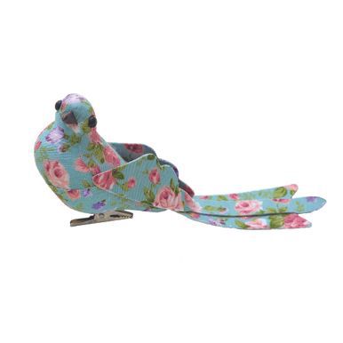 Passaro de Tecido Floral Liberty Azul - Jogo com 3 Unidades - Ref 1551610 - Cromus