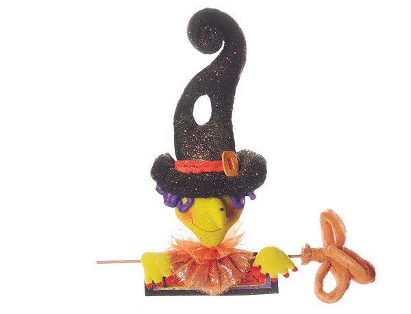Bruxa de Tecido Segurando Placa Halloween - Festa Halloween - Ref 1413394 Cromus
