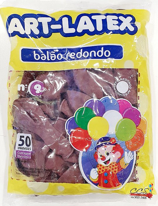 Balão de Latéx 9 Polegadas Terracota Pacote com 50 Unidades - Art Latex