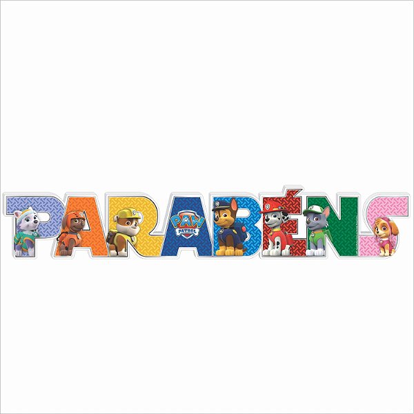 Enfeite Impresso Parabéns Patrulha Canina - Ref 351016 Piffer