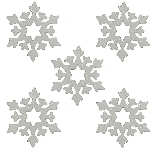Aplique Decortivo de EVA Glitter Floco de Neve Frozen 2 com 5 Unidades - Ref 310001 Piffer