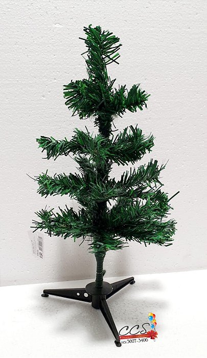 Árvore de Natal Pequena Verde com Base de Plástico 35cm - 25 Hastes - D&A