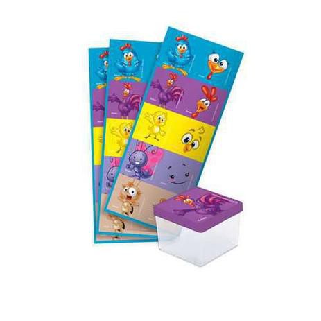 Adesivo Quadrado Festa Galinha Pintadinha com 30 Un - Festcolor