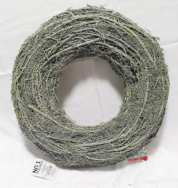 Guirlanda Rustica com Glitter Galhos e Musgo Verde 38cm - Coleção Chalé - Ref 1205271 Cromus Natal