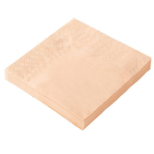 Guardanapo de Papel 25x25 Liso Pêssego com 20Un - Silver Plastic